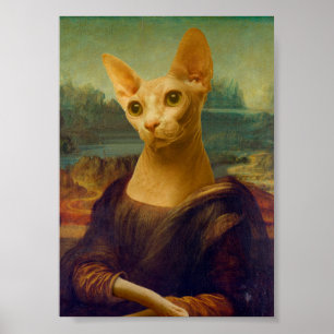 Póster Mona Lisa Sphynx Cat