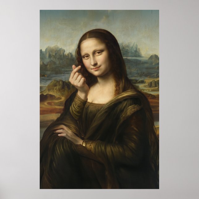 Póster Mona Lisa striking a "Kyun Pose" (Frente)