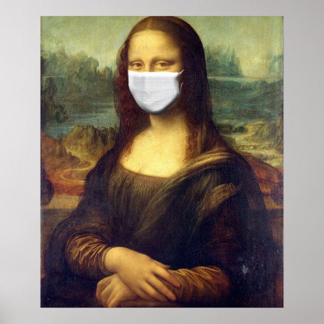 Póster Mona Lisa Vía Virus Corona (Frente)