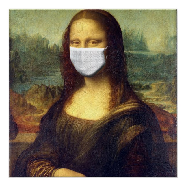 Póster Mona Lisa Vía Virus Corona (Anverso)