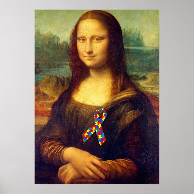 Póster Mona Lisa With Puzzle Ribbon (Frente)