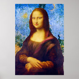 Póster Mona Lisa y Van Gogh