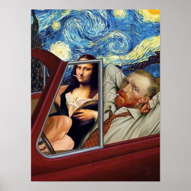 Póster Mona Lisa y Van Gogh (Frente)