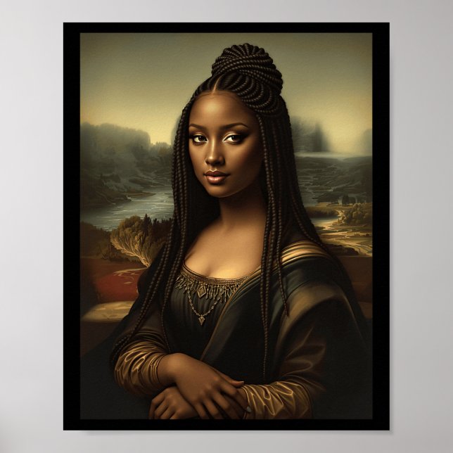 Póster Mona negra Lisa African American Black History Mon (Frente)