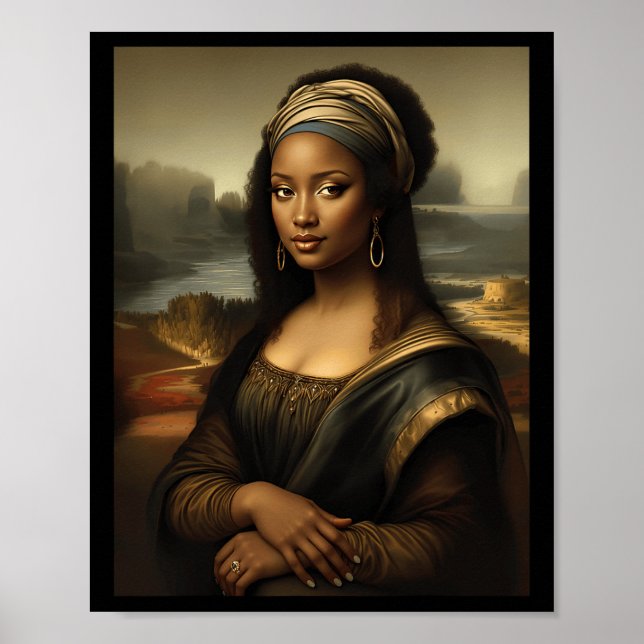 Póster Mona negra Lisa African American Black History Mon (Frente)
