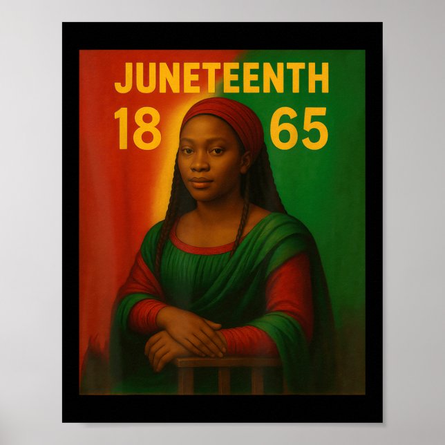 Póster Mona Negra Lisa Gráfica Afroamericana Junio (Frente)