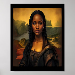 Póster Mona Negra Lisa Historia Negra Reina Africana 1