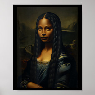 Póster Mona Negra Lisa Mes de la Historia Negra Mujer Afr
