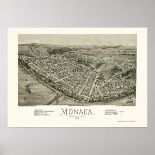 Póster Monaca, PA Panoramic Map - 1900