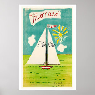 Póster Mónaco 1959 Francia Cartel de viaje vintage de Jea