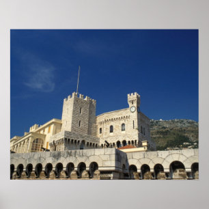 Póster Mónaco, Costa Azul, Palacio del Príncipe.