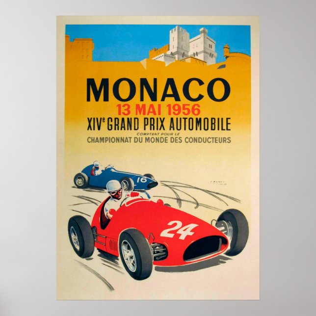 Póster Mónaco, Gran Premio de 1956 (Frente)