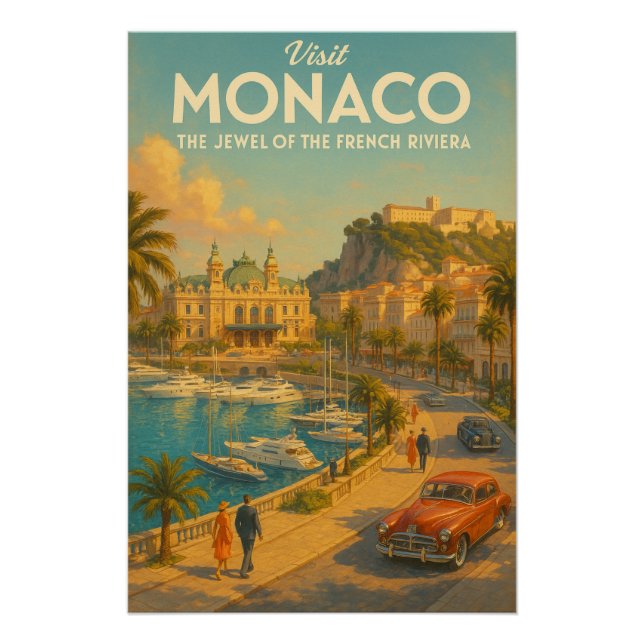 Póster Mónaco – La Joya de la Riviera Francesa. (Anverso)