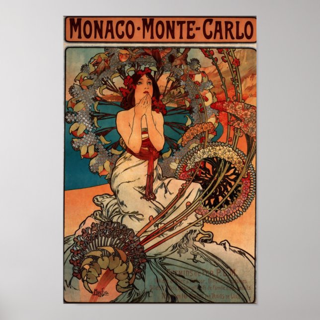 Póster Mónaco-Monte-Carlo (Frente)
