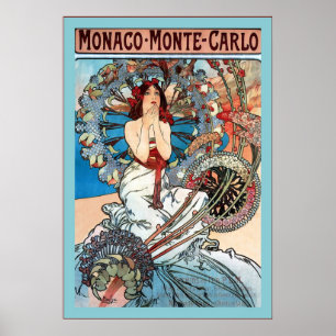 Póster Mónaco ~ Monte Carlo ~ Alphonse Mucha