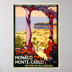 Póster Mónaco. Monte Carlo. Au pays du soleil