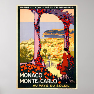 Póster Mónaco. Monte Carlo. Au pays du soleil