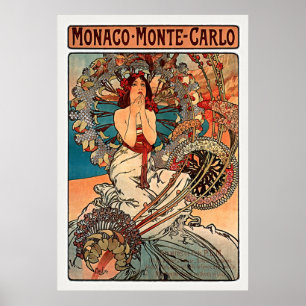 Póster Mónaco Monte Carlo por Alfons Mucha