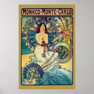 Póster Mónaco Montecarlo (oro)