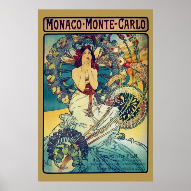 Póster Mónaco Montecarlo (oro) (Frente)