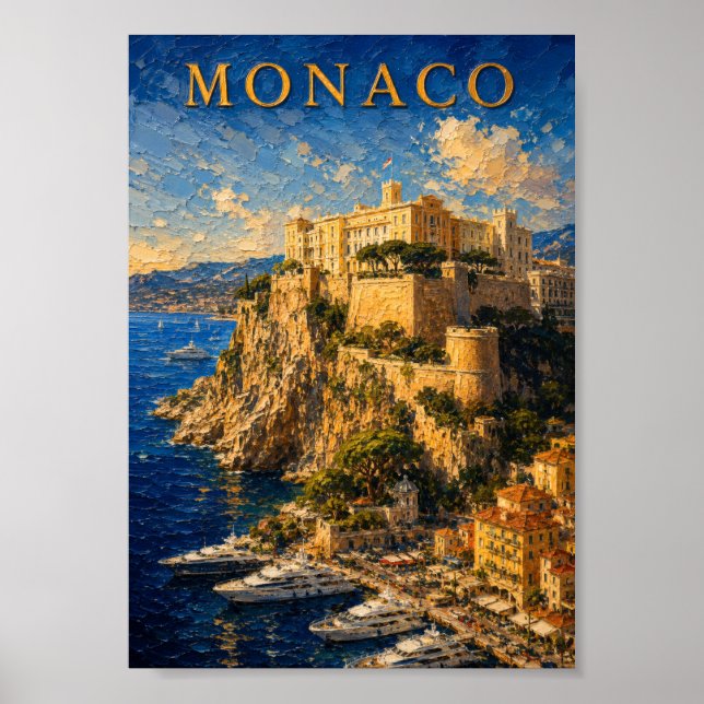 Póster Monaco: Sunny Coast Palace Art Souvenir (Frente)