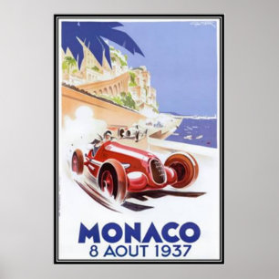 Póster Mónaco vintage -