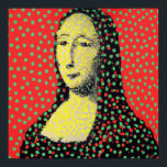 Póster Monalisa Pop Dot Art<br><div class="desc">Un moderno Monalisa contemporáneo con fondo rojo y puntos verdes. Está inspirado en diseñadores modernos,  como Yayoi Kusama.</div>