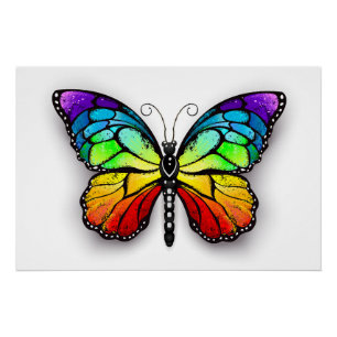 Póster Monarca de mariposa arco iris