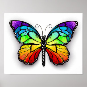 Póster Monarca de mariposa arco iris