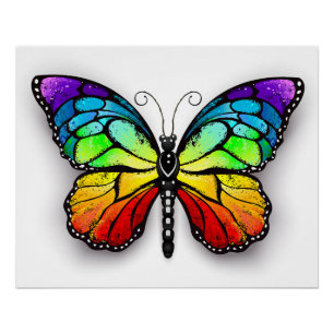 Póster Monarca de mariposa arco iris