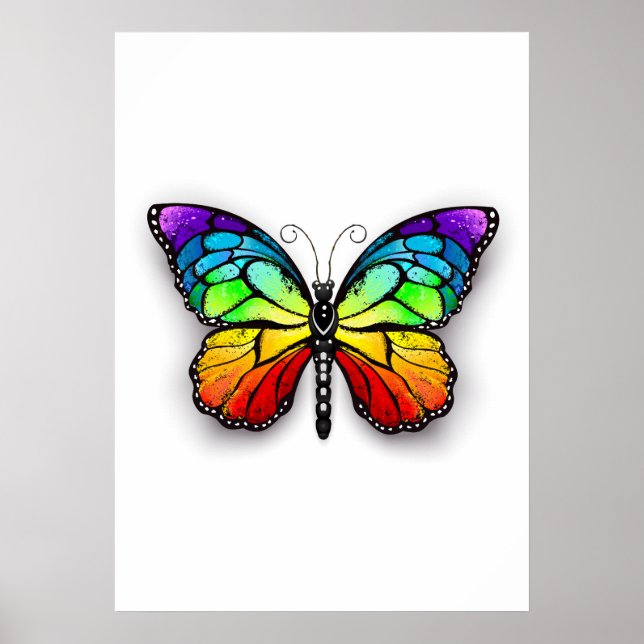 Póster Monarca de mariposa arcoiris (Frente)