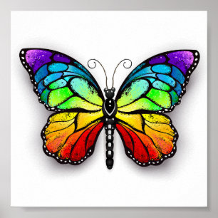 Póster Monarca de mariposa arcoiris