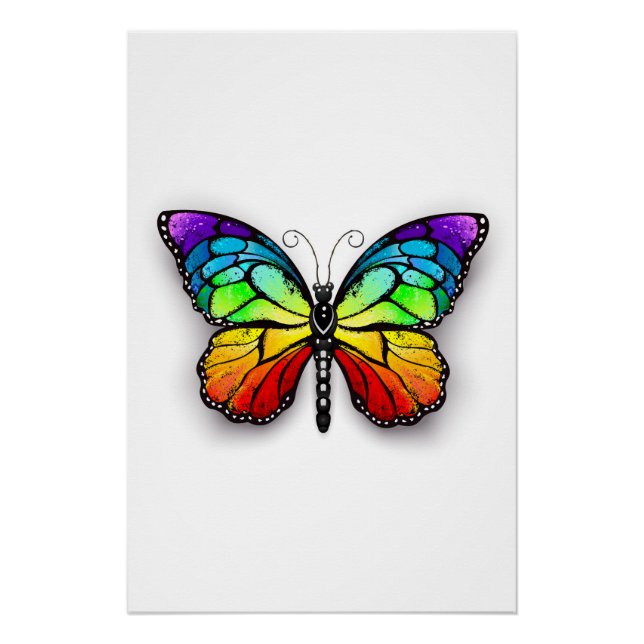 Póster Monarca de mariposa arcoiris (Anverso)