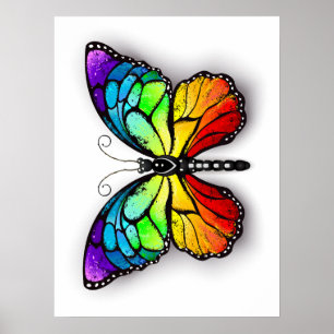 Póster Monarca de mariposa arcoiris