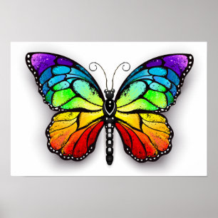 Póster Monarca de mariposa arcoiris