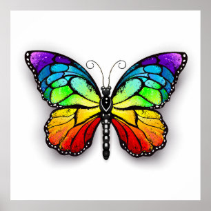 Póster Monarca de mariposa arcoiris