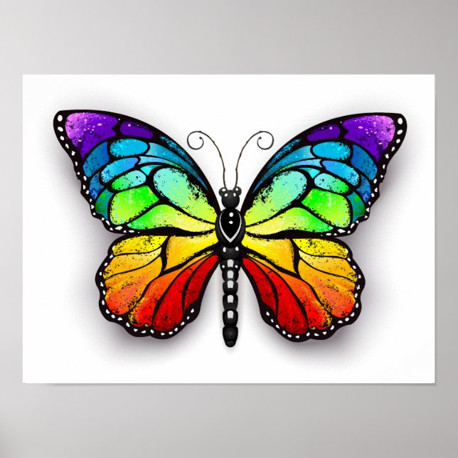 Póster Monarca de mariposa arcoiris (Frente)