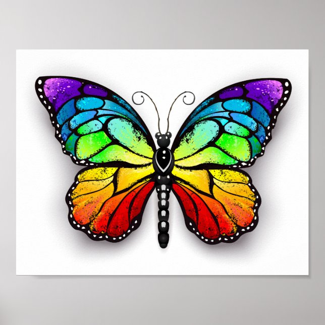 Póster Monarca de mariposa arcoiris (Frente)