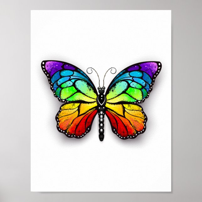 Póster Monarca de mariposa arcoiris (Frente)