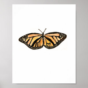 Póster Monarch Butterfly Painting Silhouette Poster
