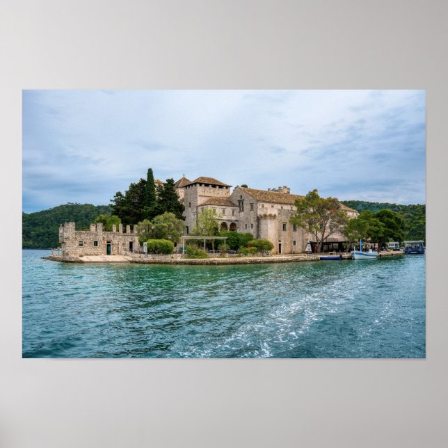 Póster monasterio benedictino en la isla de Mljet - Croac (Frente)