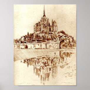 Póster Monasterio de Mont Saint Michel Poster