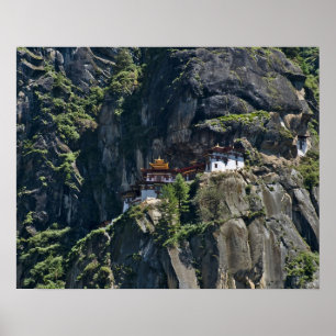 Póster Monasterio de Taktsang en el acantilado, Paro, But