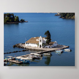 Póster Monasterio de Vlacherna en Corfú