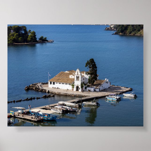 Póster Monasterio de Vlacherna en Corfú (Frente)