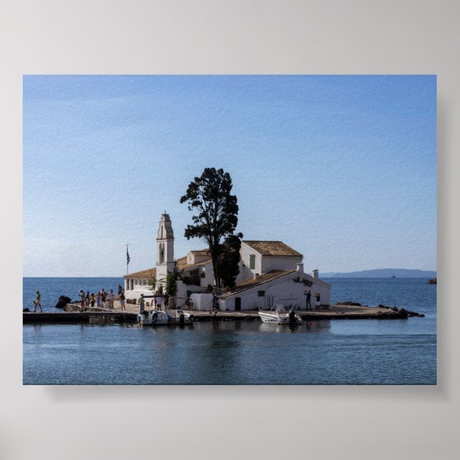Póster Monasterio de Vlacherna en Corfú (Frente)