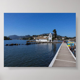 Póster Monasterio de Vlacherna en Corfú