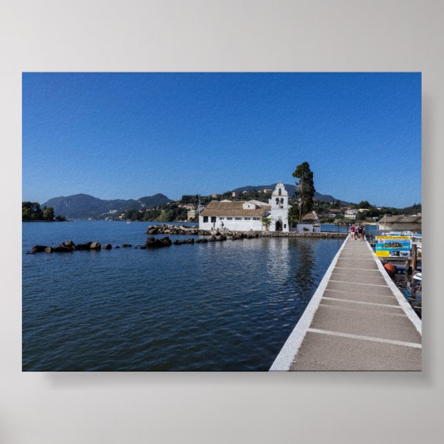 Póster Monasterio de Vlacherna en Corfú (Frente)