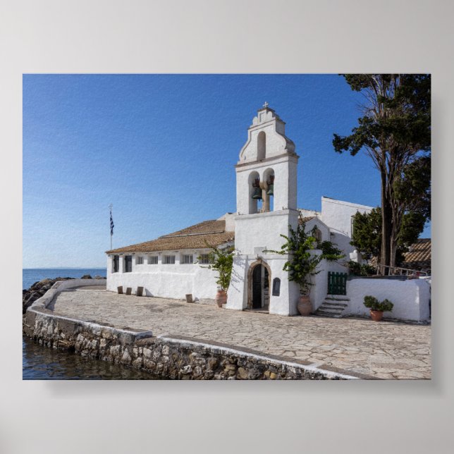 Póster Monasterio de Vlacherna en Corfú (Frente)