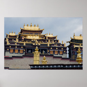 Póster Monasterio Tibetano Songzanlin - Yunnan, China